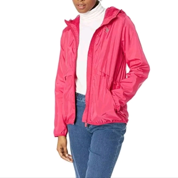 U.S Polo Assn Pink Women's Mesh Windbreaker Jacket Size XL - Picture 1 of 11